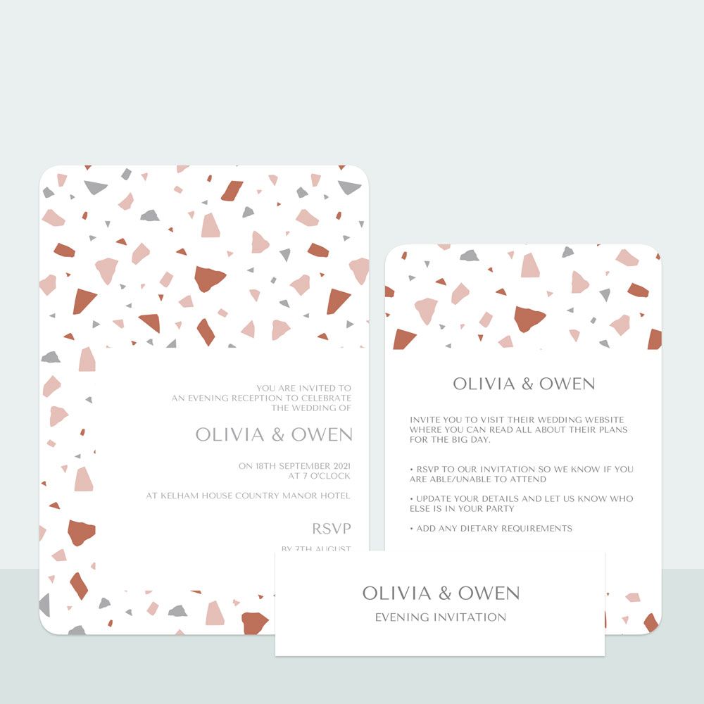 Terrazzo - Evening Invitation & Information Card Suite