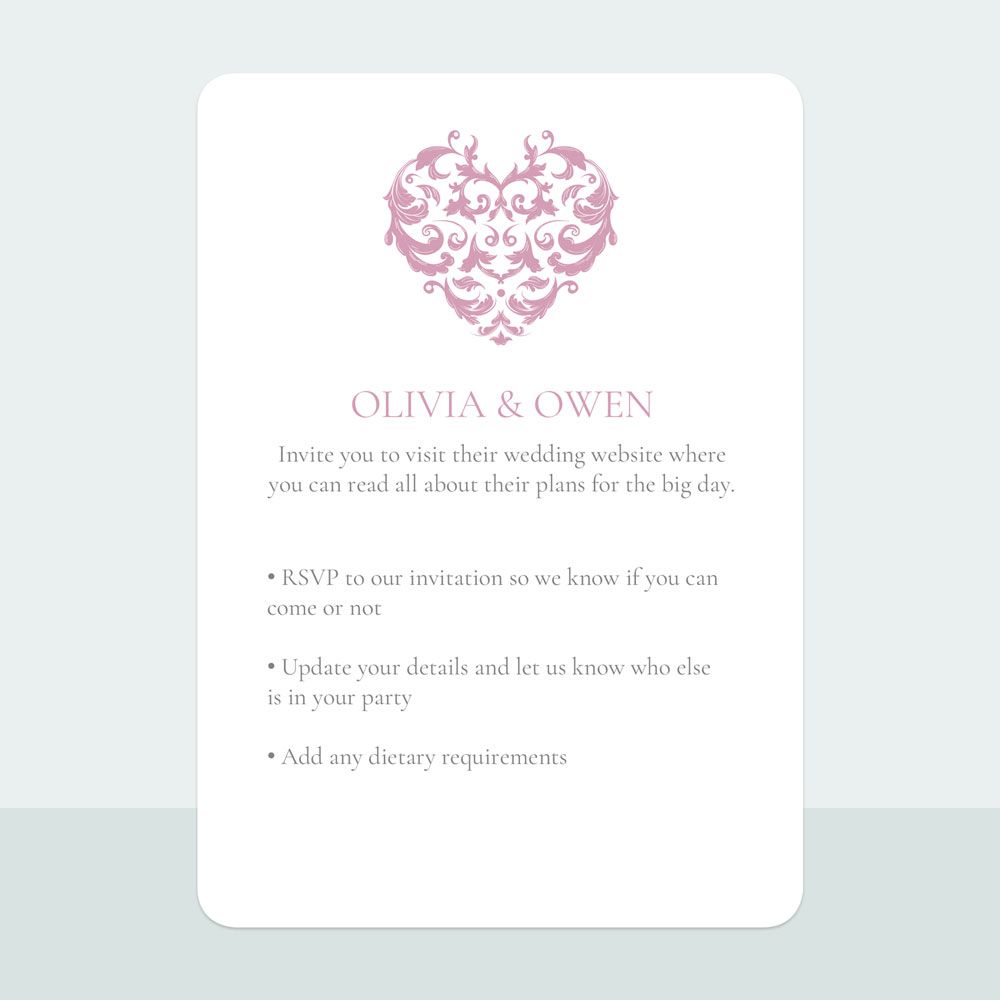 Baroque Heart - Evening Invitation & Information Card Suite