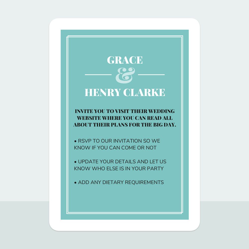 Chic Typography Bespoke - Evening Invitation & Information Card Suite