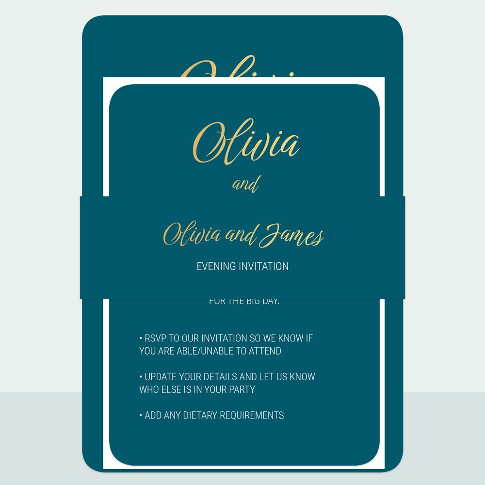 Classic Colour Script Bespoke - Foil Evening Invitation & Information Card Suite