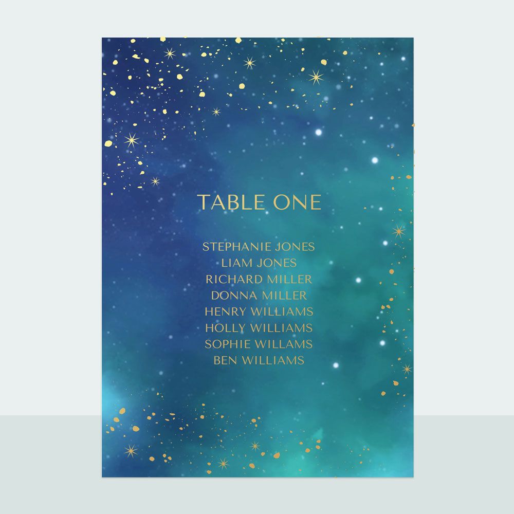 Midnight Stars - Foil Table Plan Cards