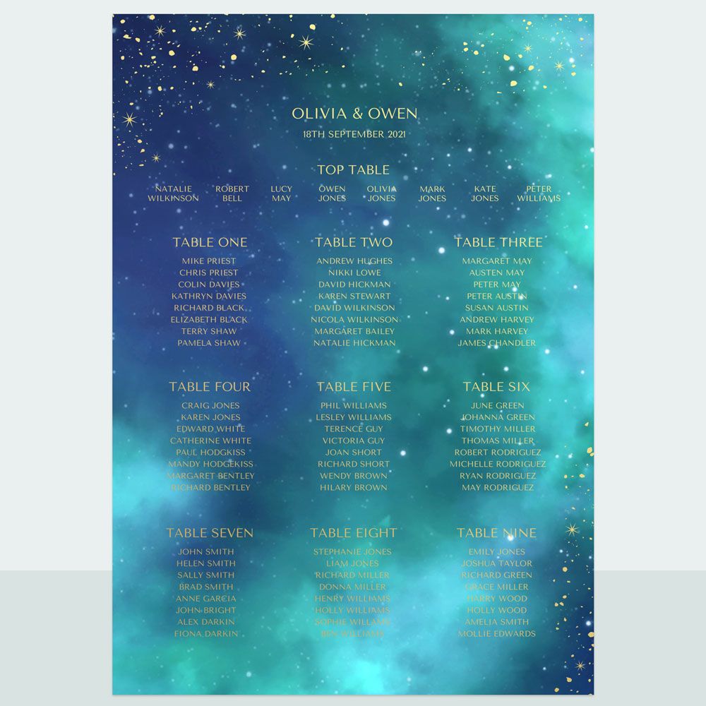 Midnight Stars - Foil Table Plan