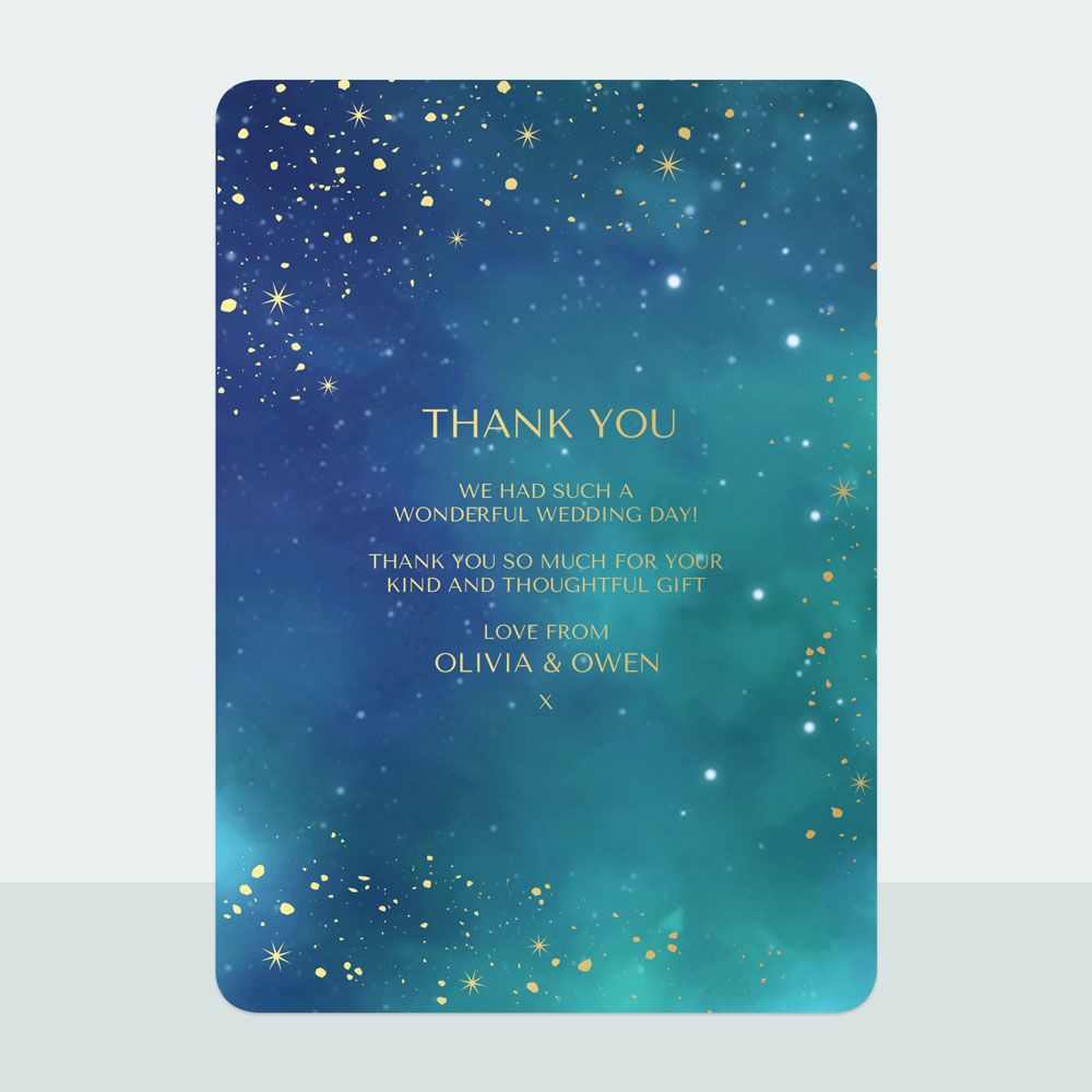 Midnight Stars - Foil Thank You Card