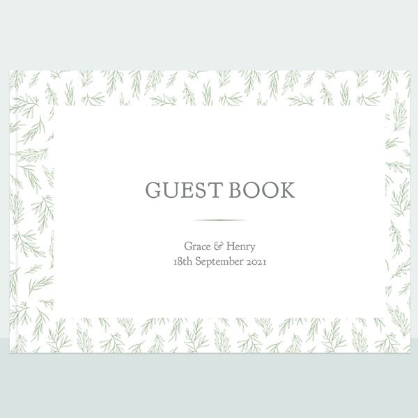 Dainty Leaf Border - Wedding Guest Book