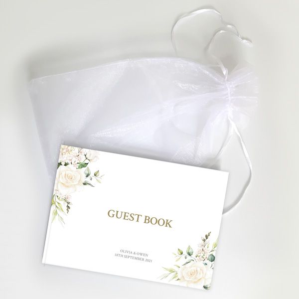 White Roses - Wedding Guest Book
