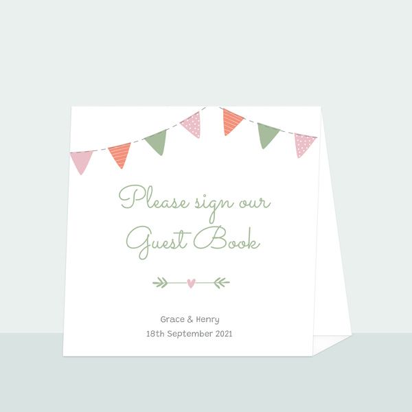 Rustic Bunting - Wedding Guest Book