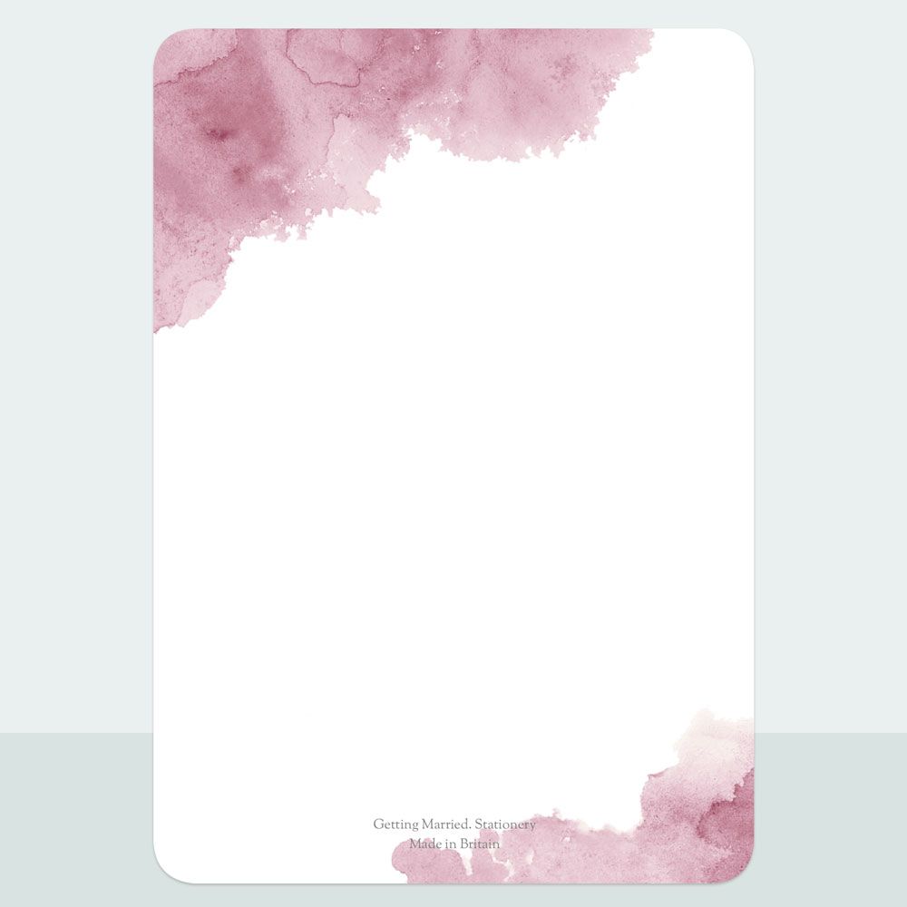 Pink Inkwash - Foil Wedding Invitation & Information Card Suite