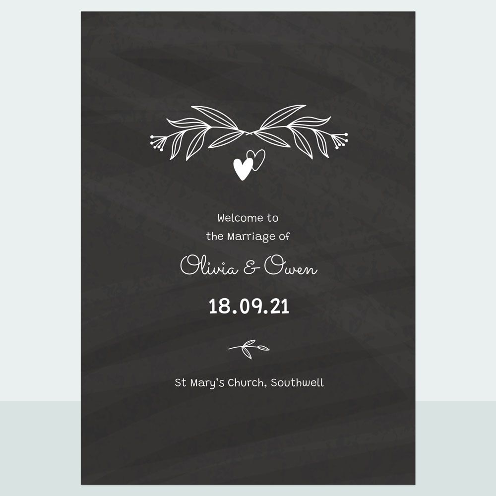 Chalkboard Hearts - Order Of Service