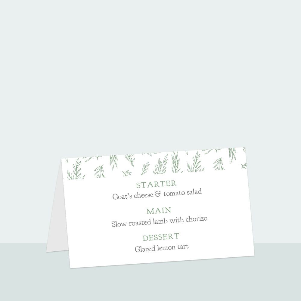 Dainty Leaf Border - Place Card