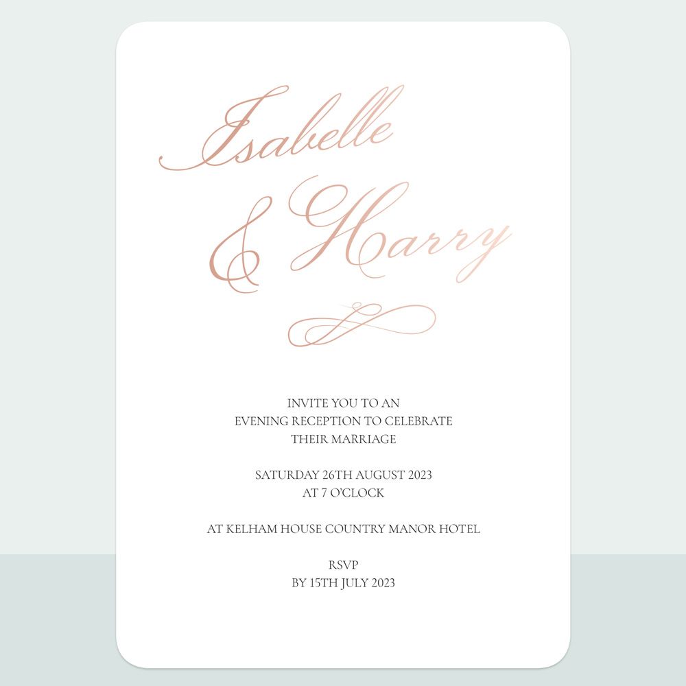 Classic Romance - Foil Evening Invitation & Information Card Suite