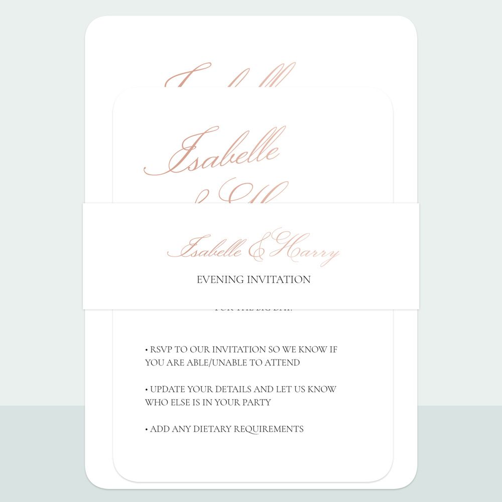 Classic Romance - Foil Evening Invitation & Information Card Suite
