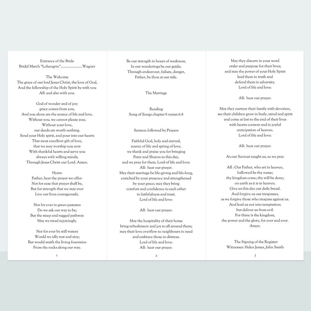 Confetti Shimmer - Foil Order Of Service Concertina