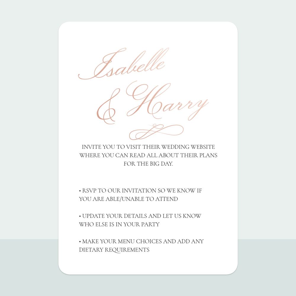 Classic Romance - Foil Evening Invitation & Information Card Suite