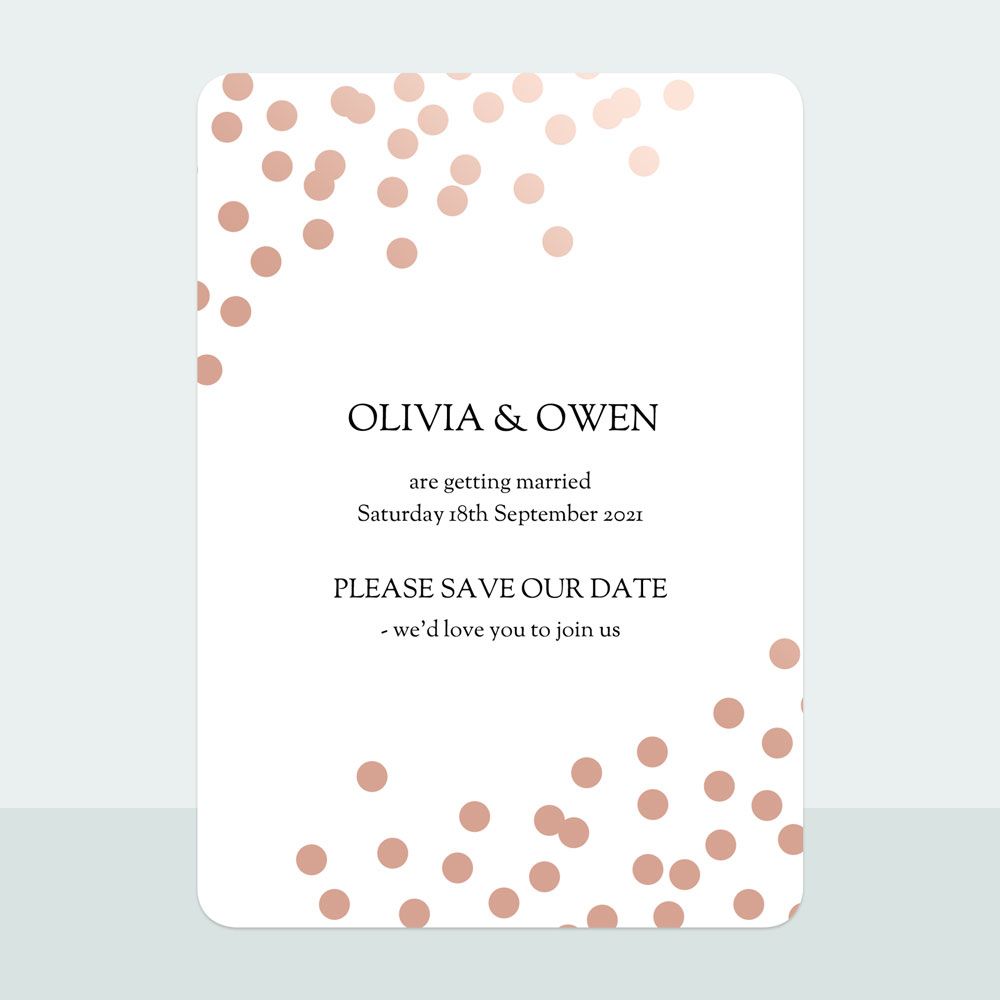 Confetti Shimmer - Foil Save the Date Cards