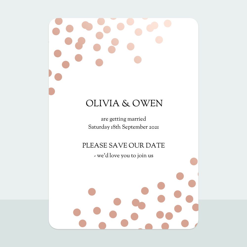 Confetti Shimmer - Foil Save the Date Cards