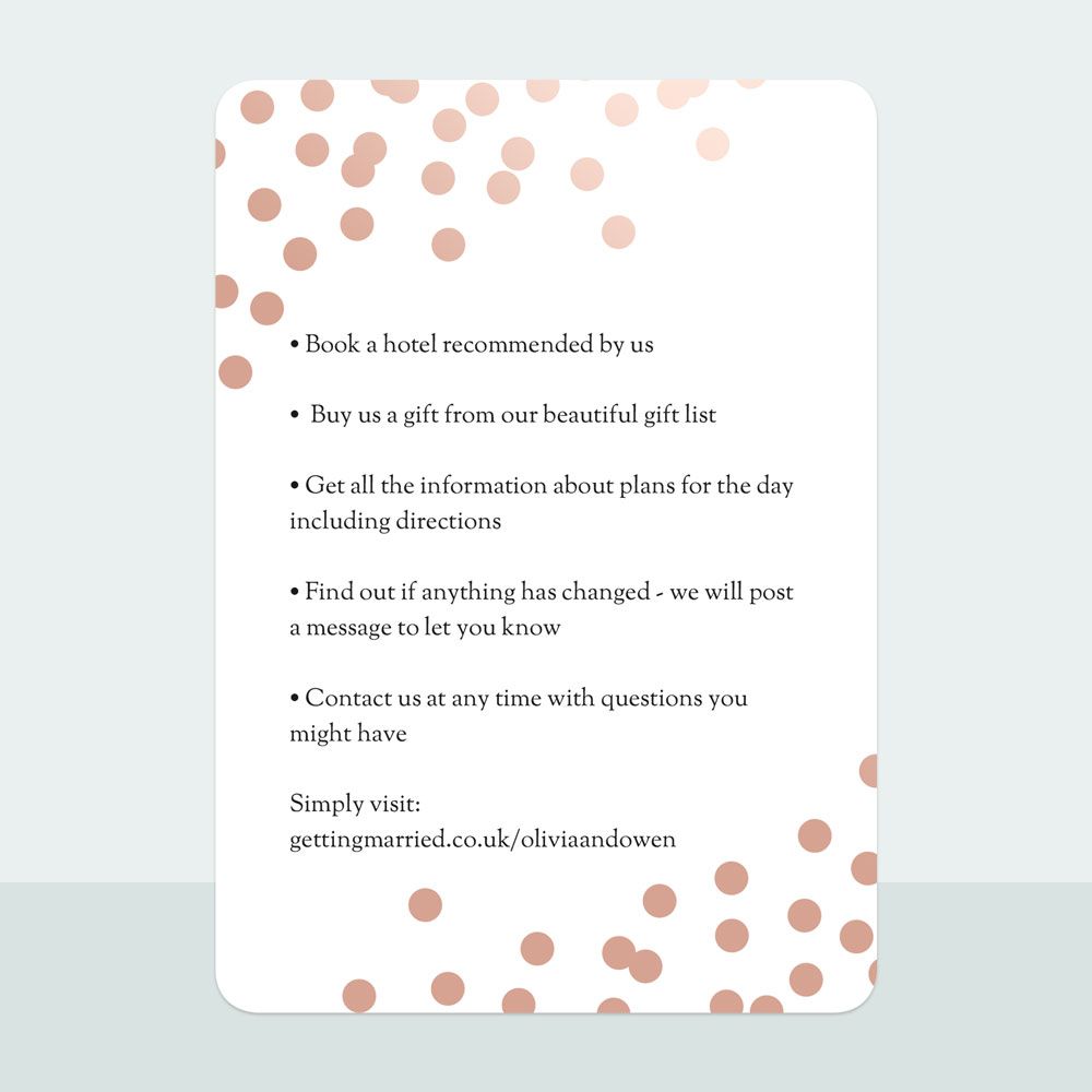 Confetti Shimmer - Foil Wedding Invitation & Information Card Suite