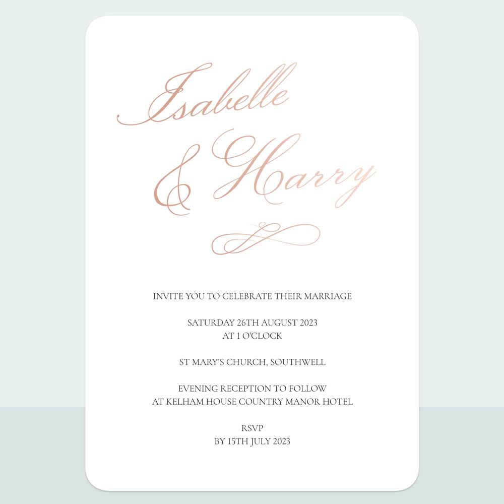 Classic Romance - Foil Wedding Invitation & Information Card Suite
