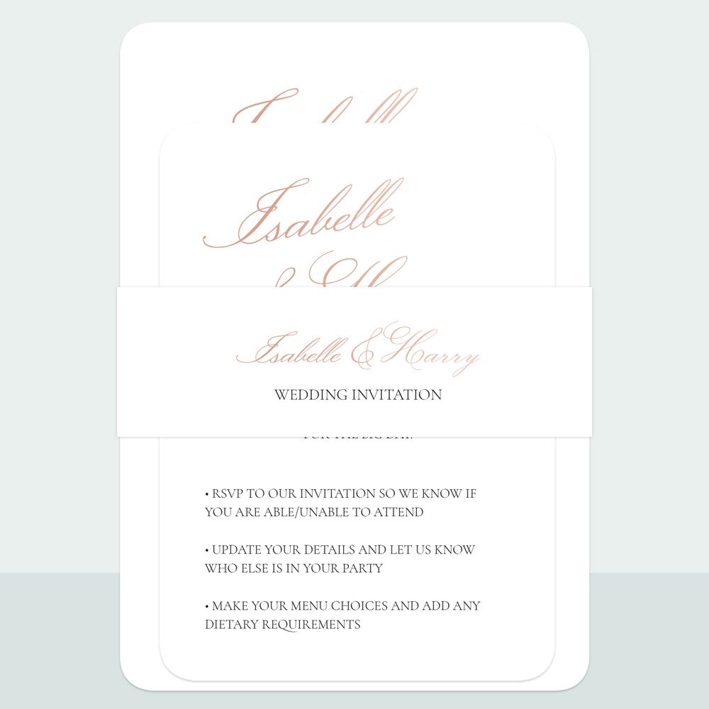 Classic Romance - Foil Wedding Invitation & Information Card Suite