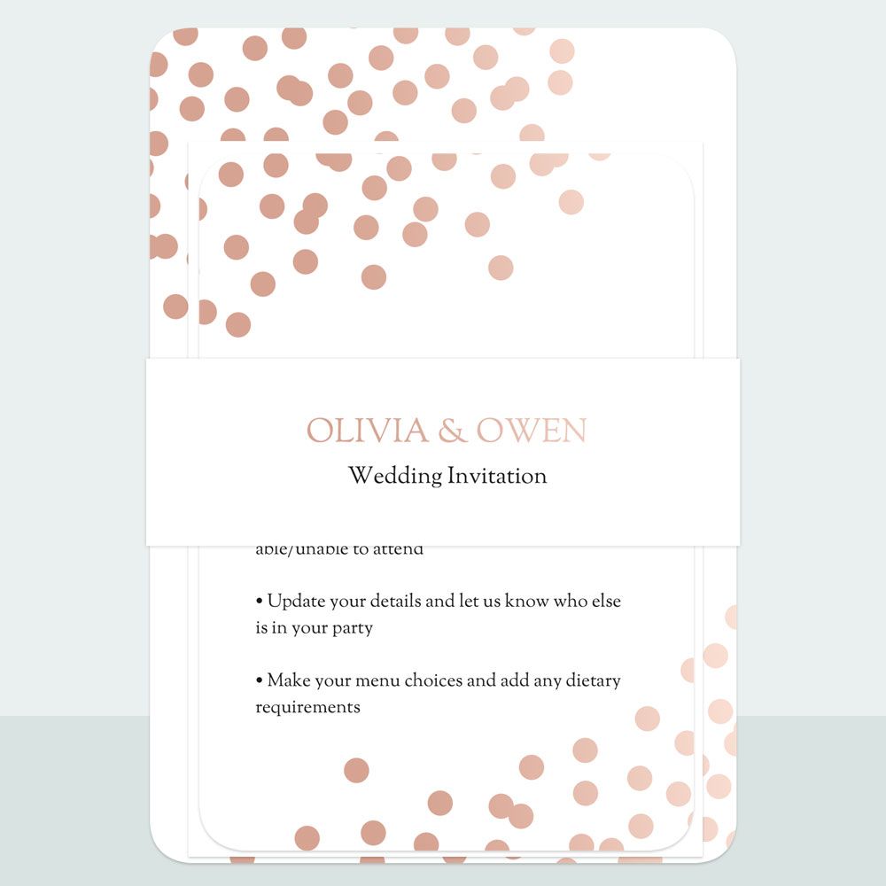 Confetti Shimmer - Foil Wedding Invitation & Information Card Suite