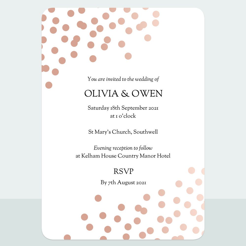 Confetti Shimmer - Foil Wedding Invitation & Information Card Suite