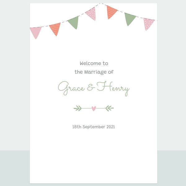 Rustic Bunting - Wedding Sign