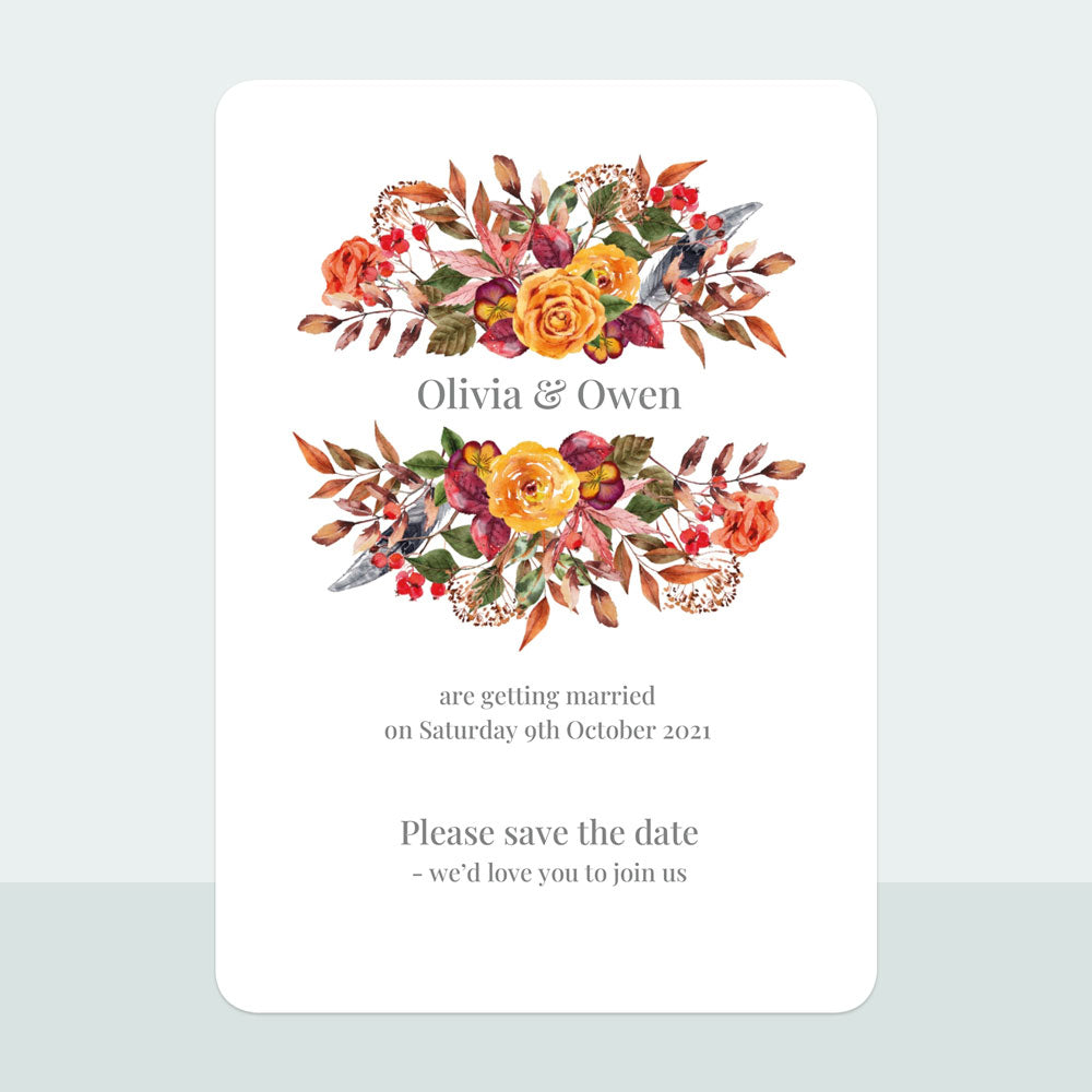 Autumn Bouquet - Save the Date Cards