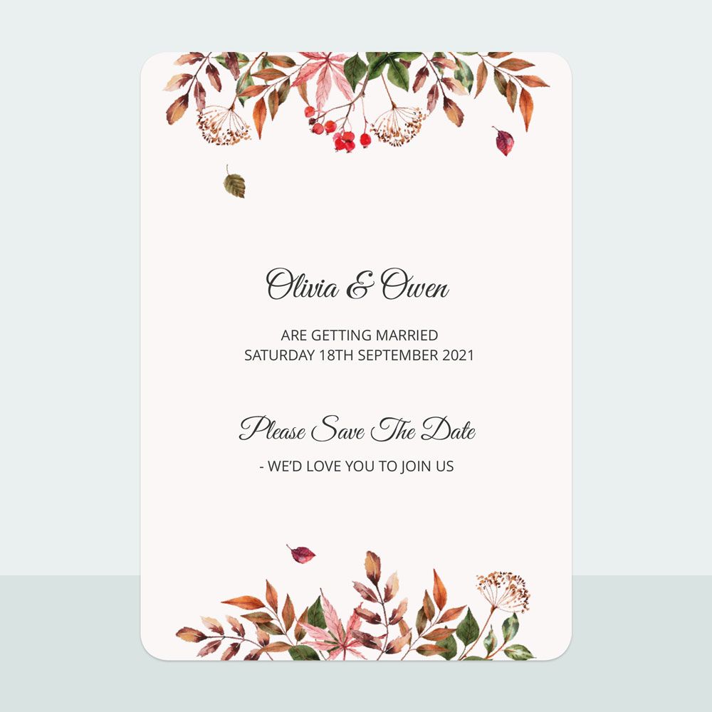 Autumn Leaves - Save the Date Cards