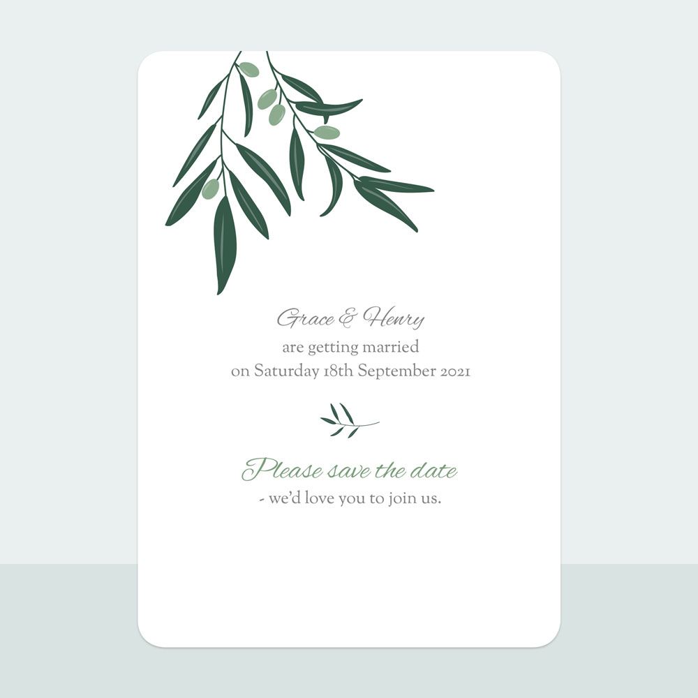 Olive Sprig - Save the Date Cards
