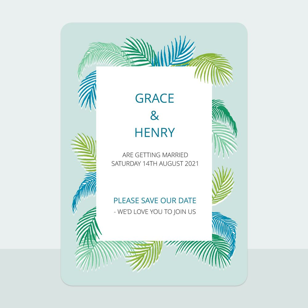 Tropical Fern - Save the Date Cards