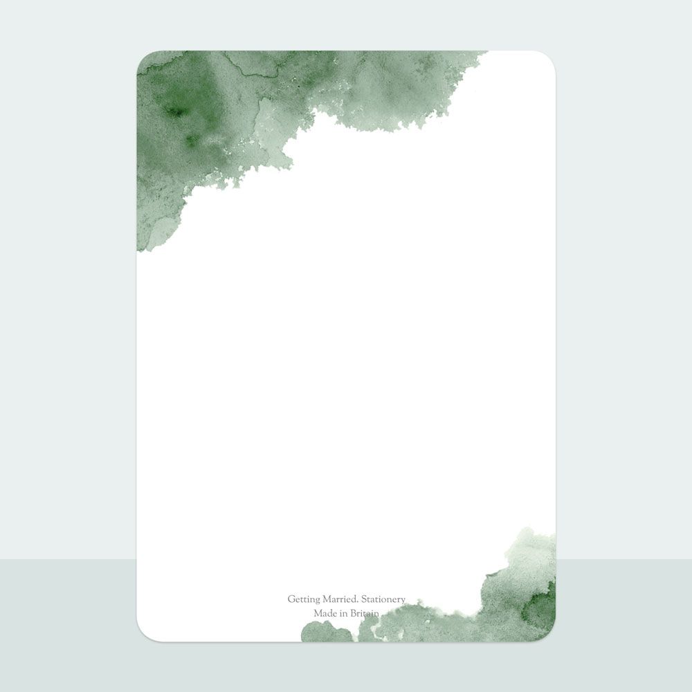 Green Inkwash - Foil Save the Date Cards