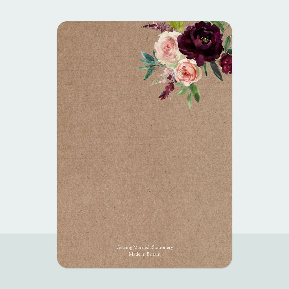 Kraft Flowers - Save the Date Cards