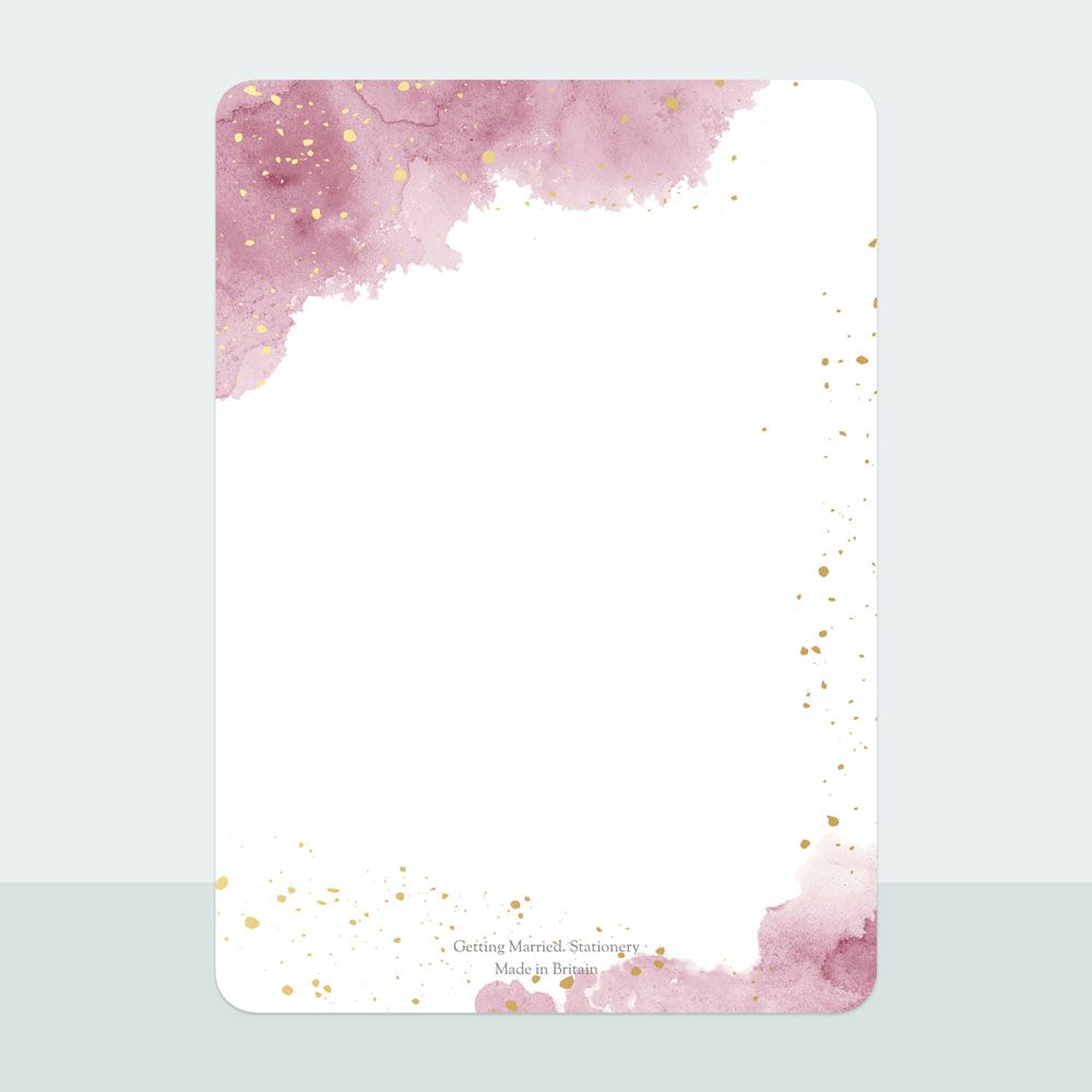 Pink Inkwash - Foil Thank You Card