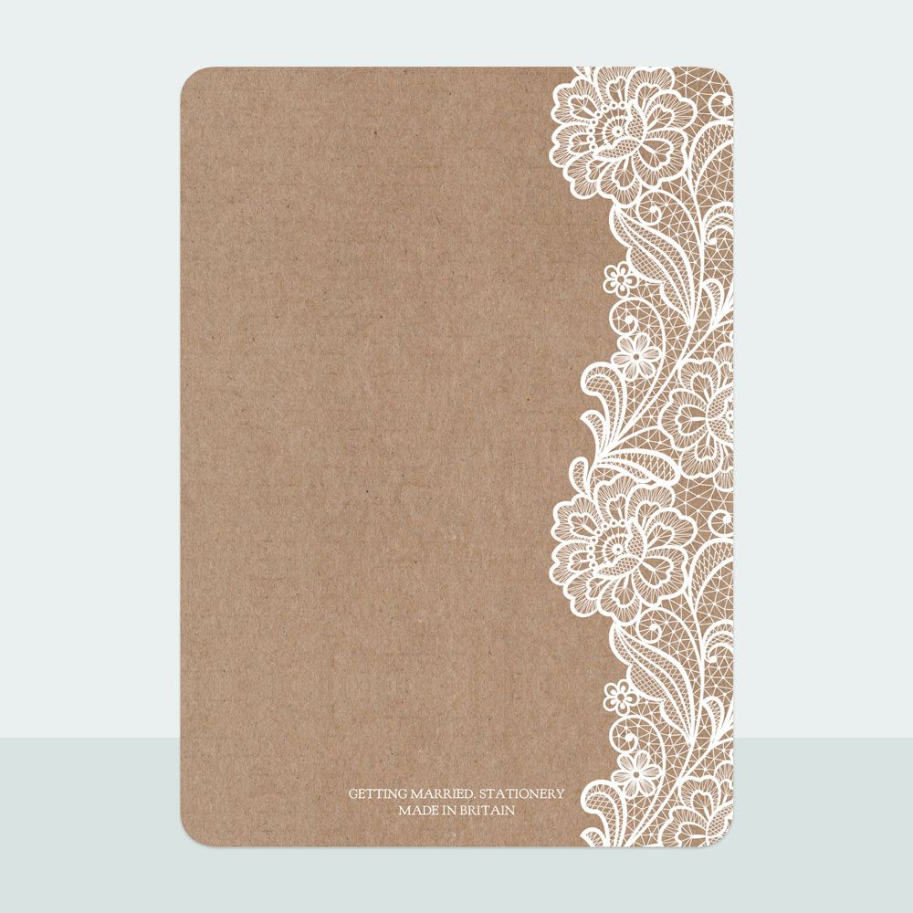 Traditional Rustic Lace - Save the Date Cards