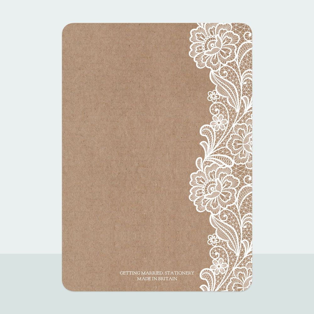 Traditional Rustic Lace - Thank You Card