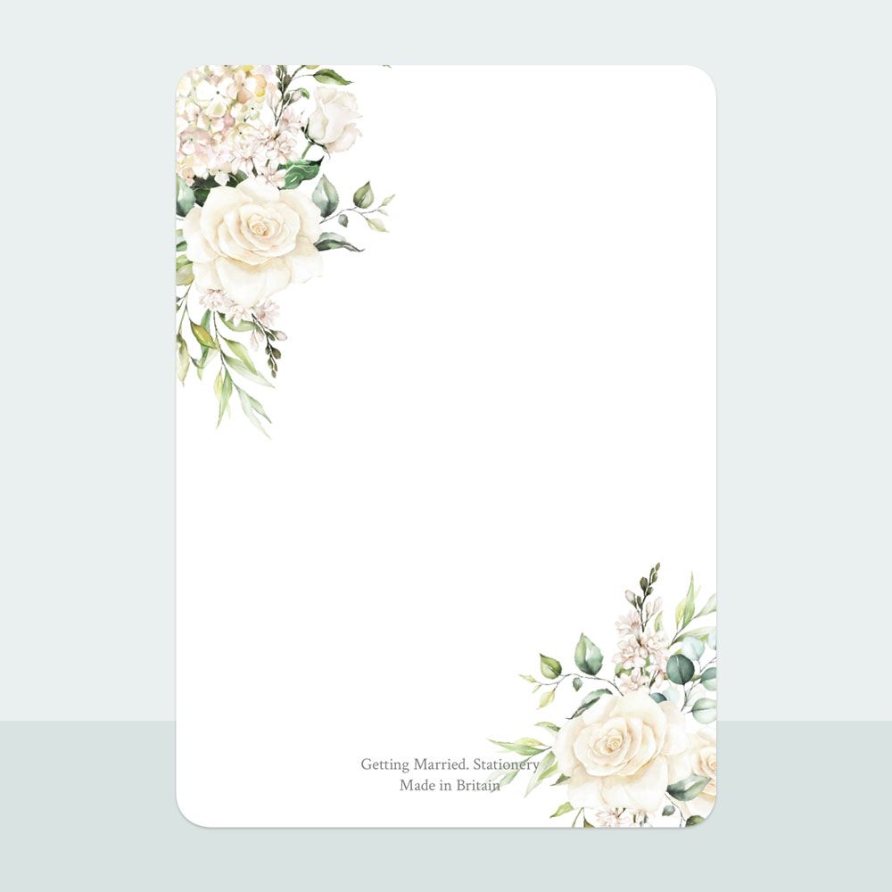 White Roses - Thank You Card