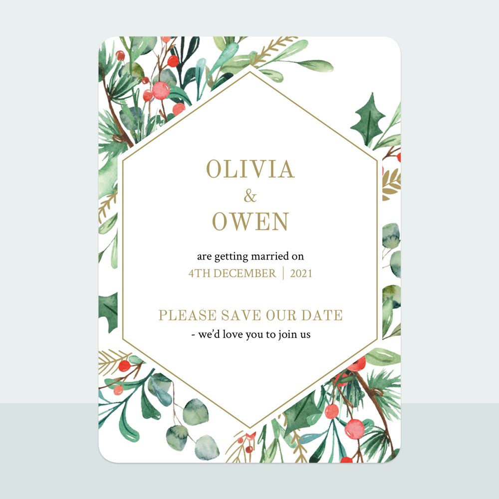 Winter Berry - Save the Date Cards