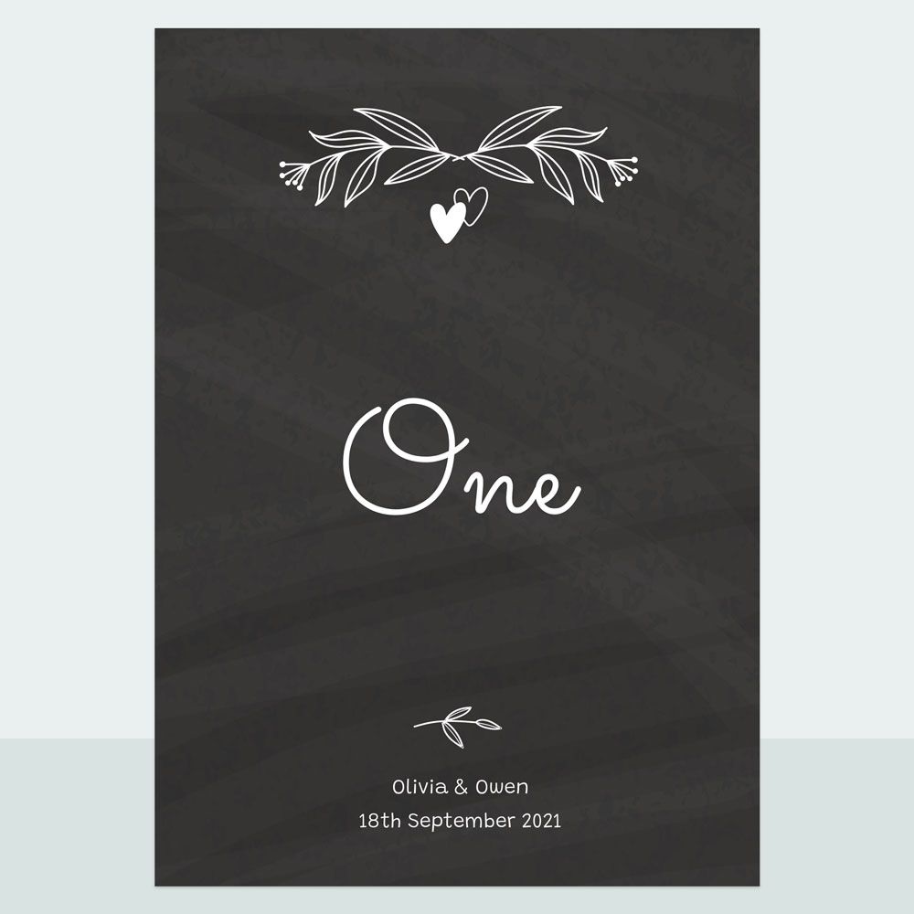 Chalkboard Hearts - Table Name/Number