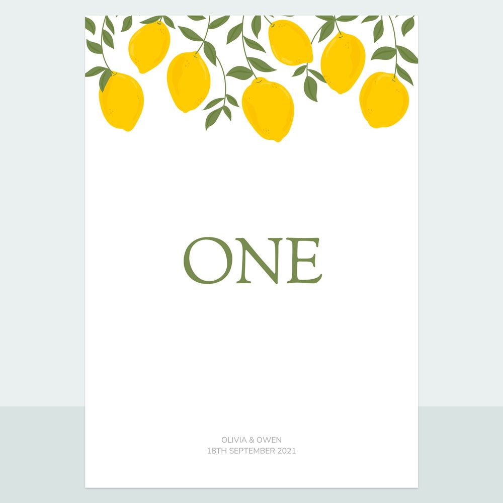 Lemons - Table Name/Number