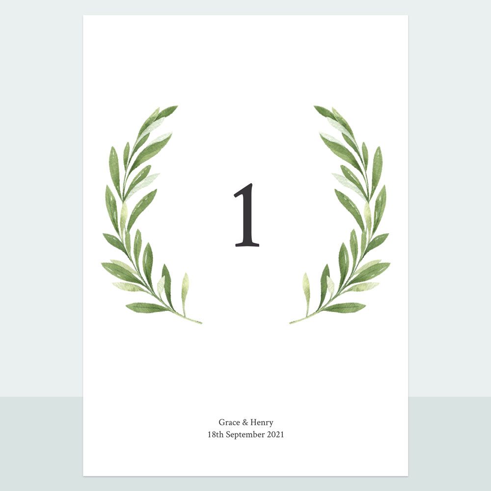 Olive Wreath - Table Name/Number