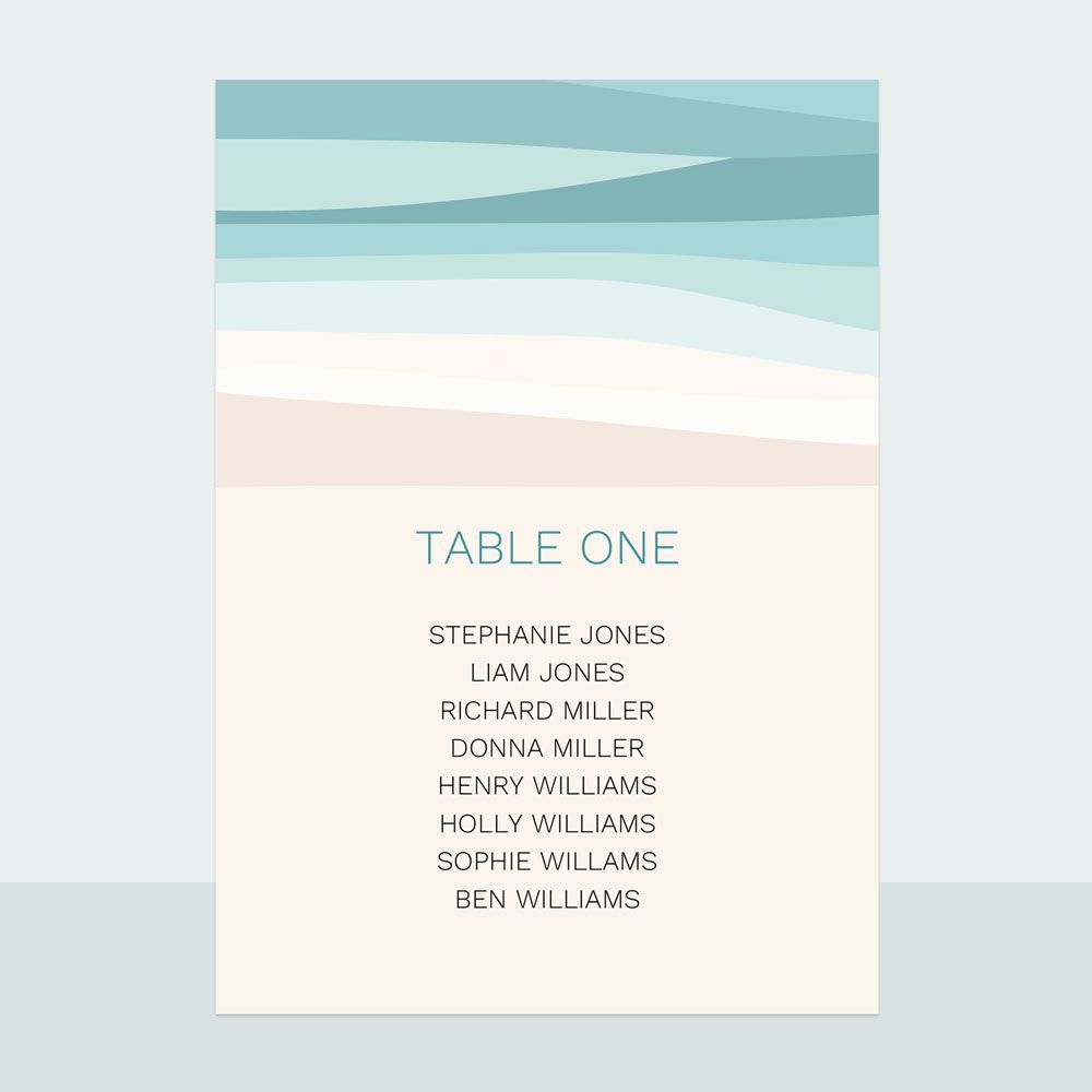 Abstract Beach - Table Plan Cards