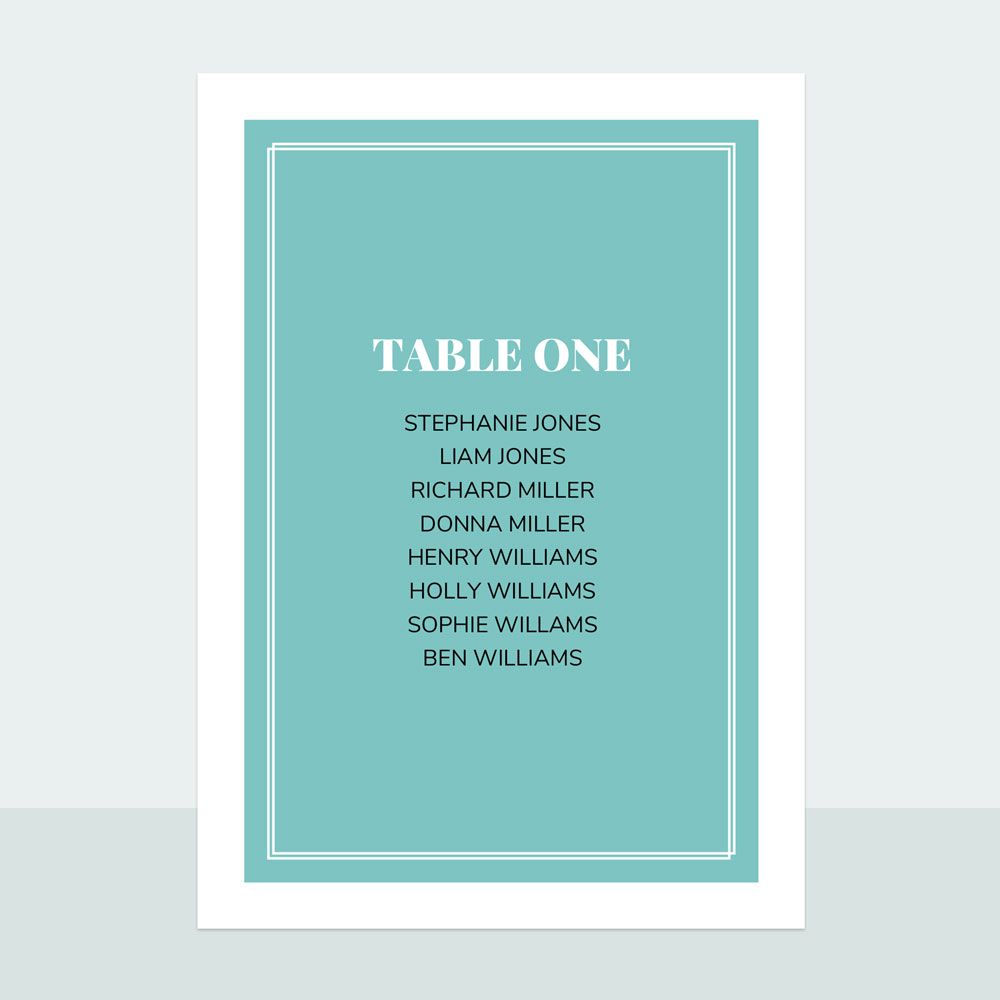 Chic Typography Bespoke - Table Planner Cards - Fast Delivery at Dotty ...