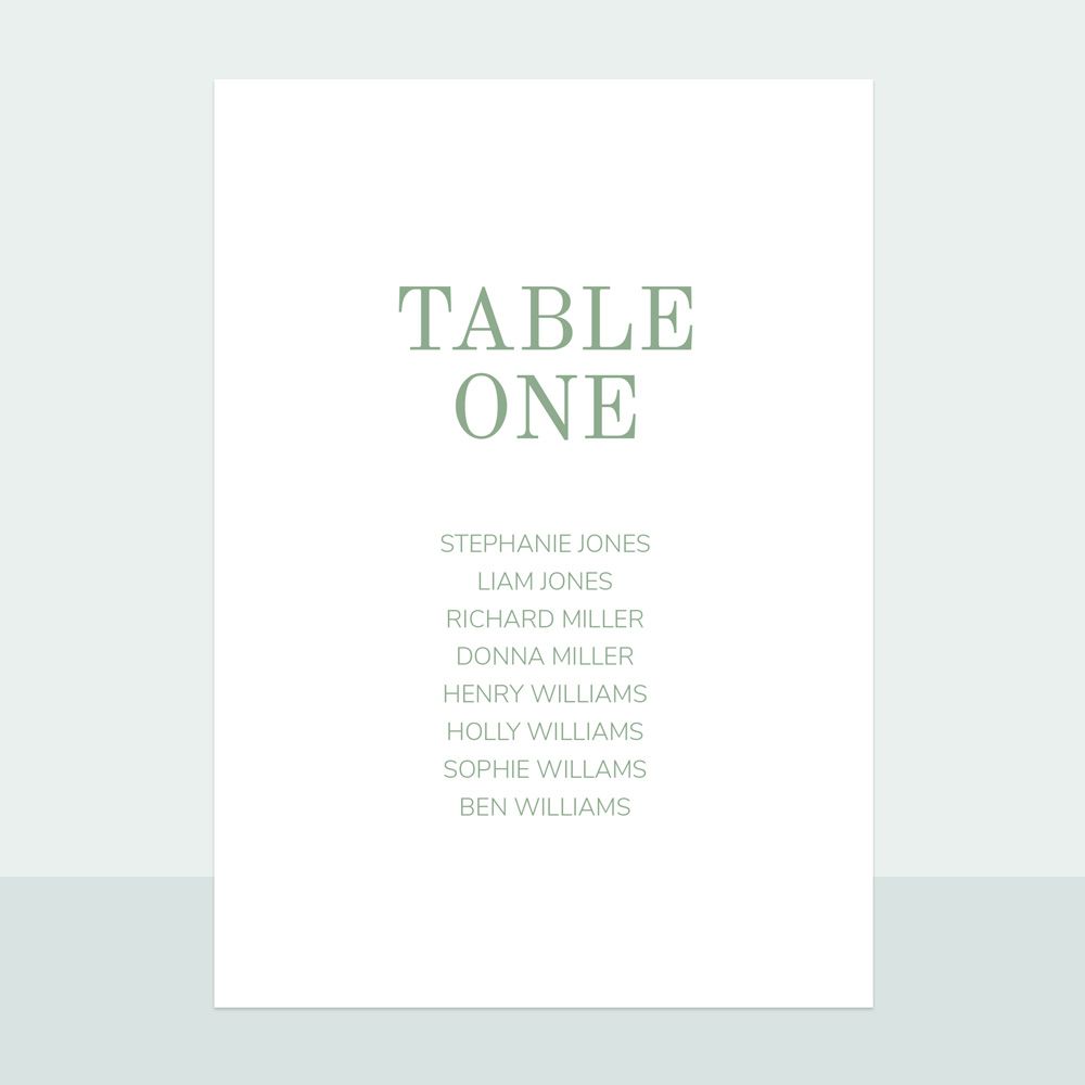 Classic Modern Monogram - Table Plan Cards