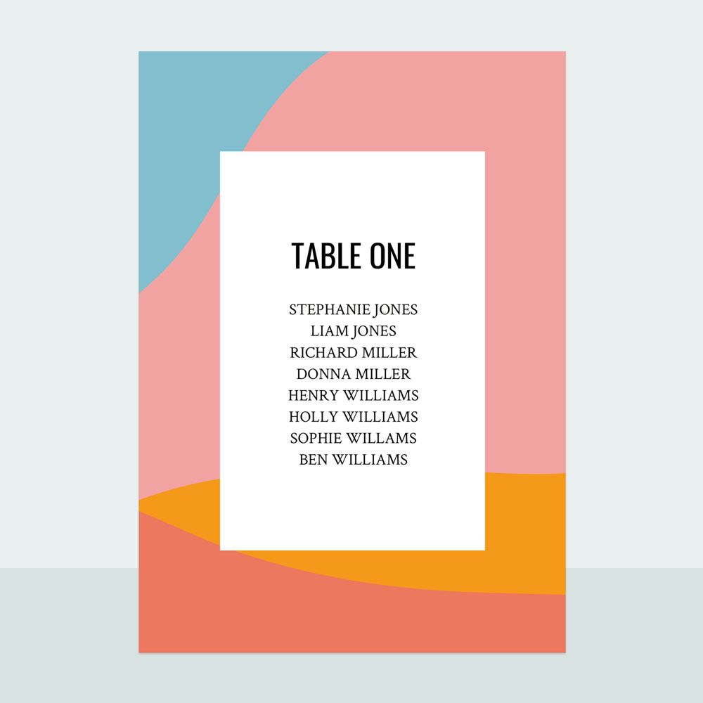 Colour Block Border - Table Plan Cards