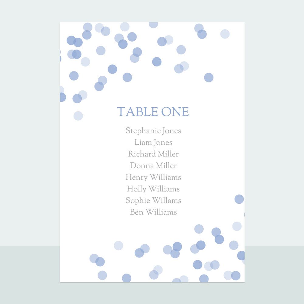 Confetti Sprinkle - Table Plan Cards