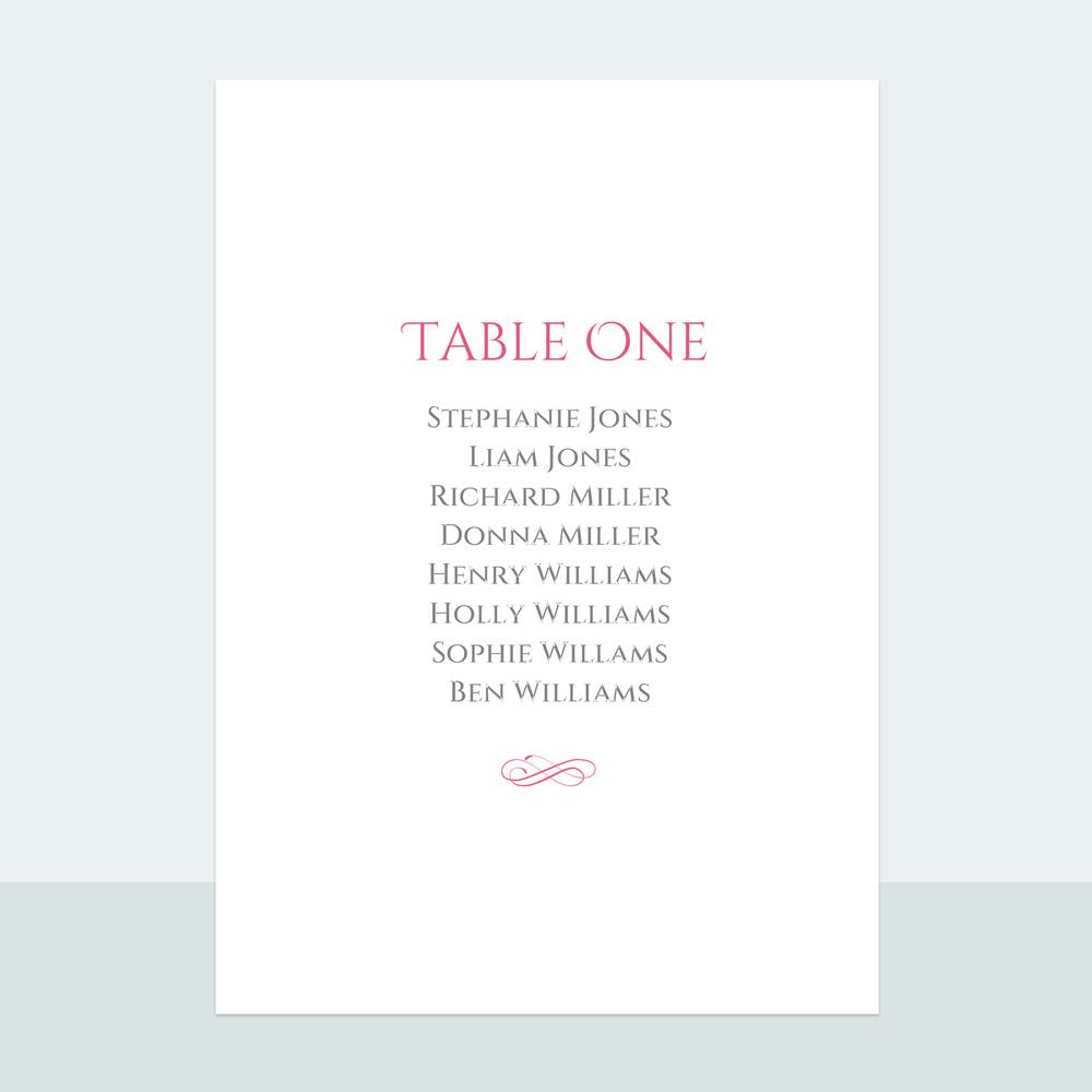 Formal Typography Bespoke - Table Plan Cards