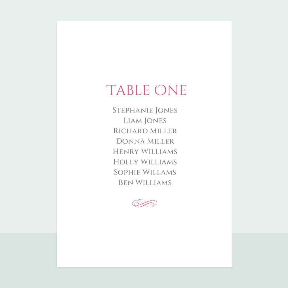 Formal Typography Bespoke - Table Plan Cards
