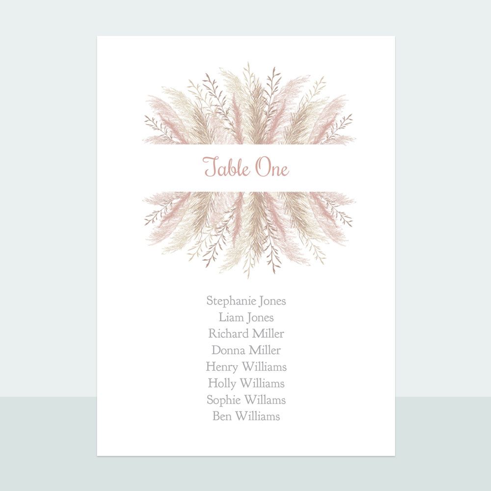 Pampas - Table Plan Cards