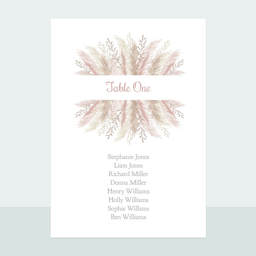 Pampas - Table Plan Cards