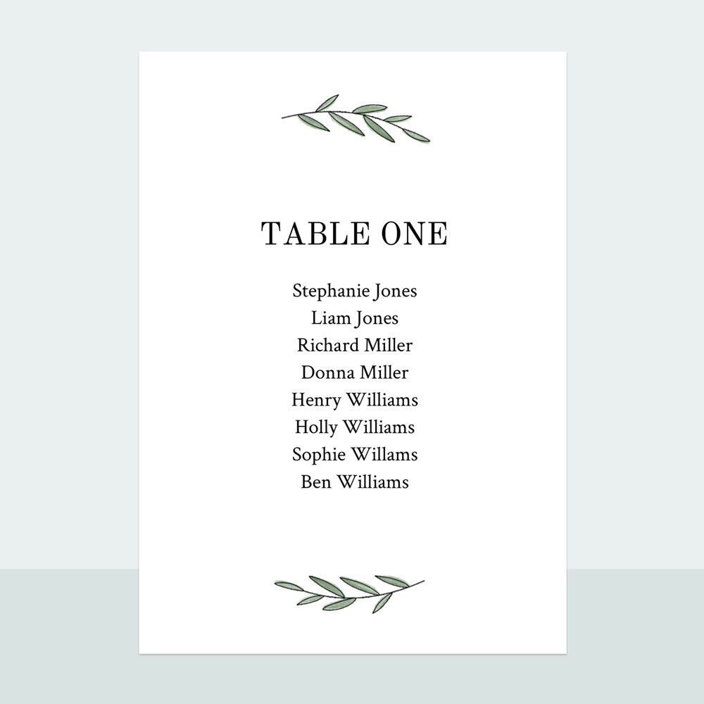 Simple Stem - Table Plan Cards