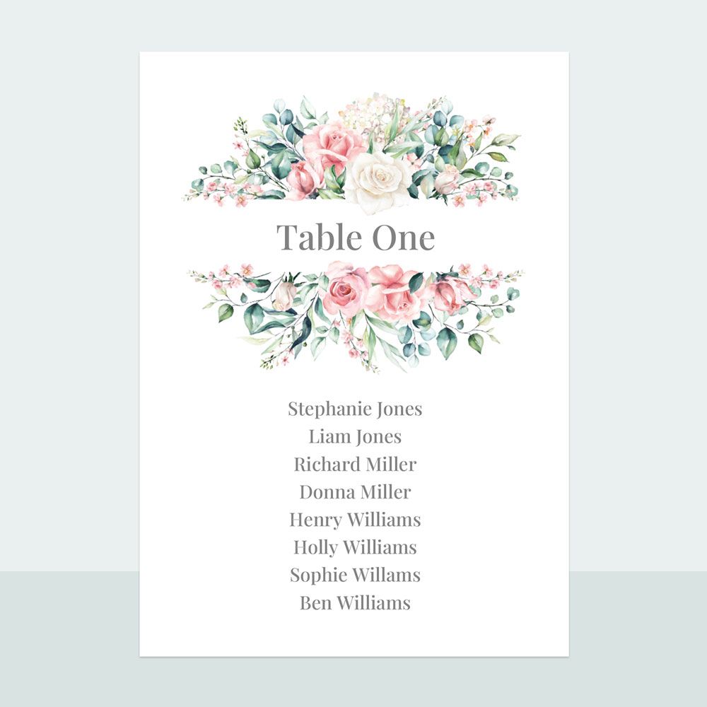 Summer Bouquet - Table Plan Cards